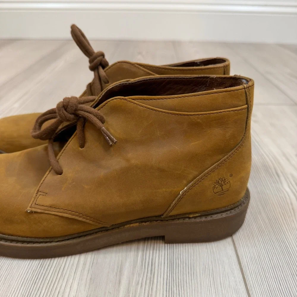 Timberland 9M Tan Leather Waterproof Chukka Desert Boots 9308 Made Portugal